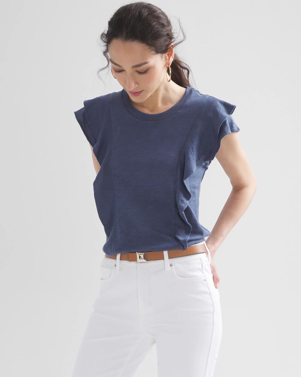 Ruffle Sleeve Tee White House Black Market